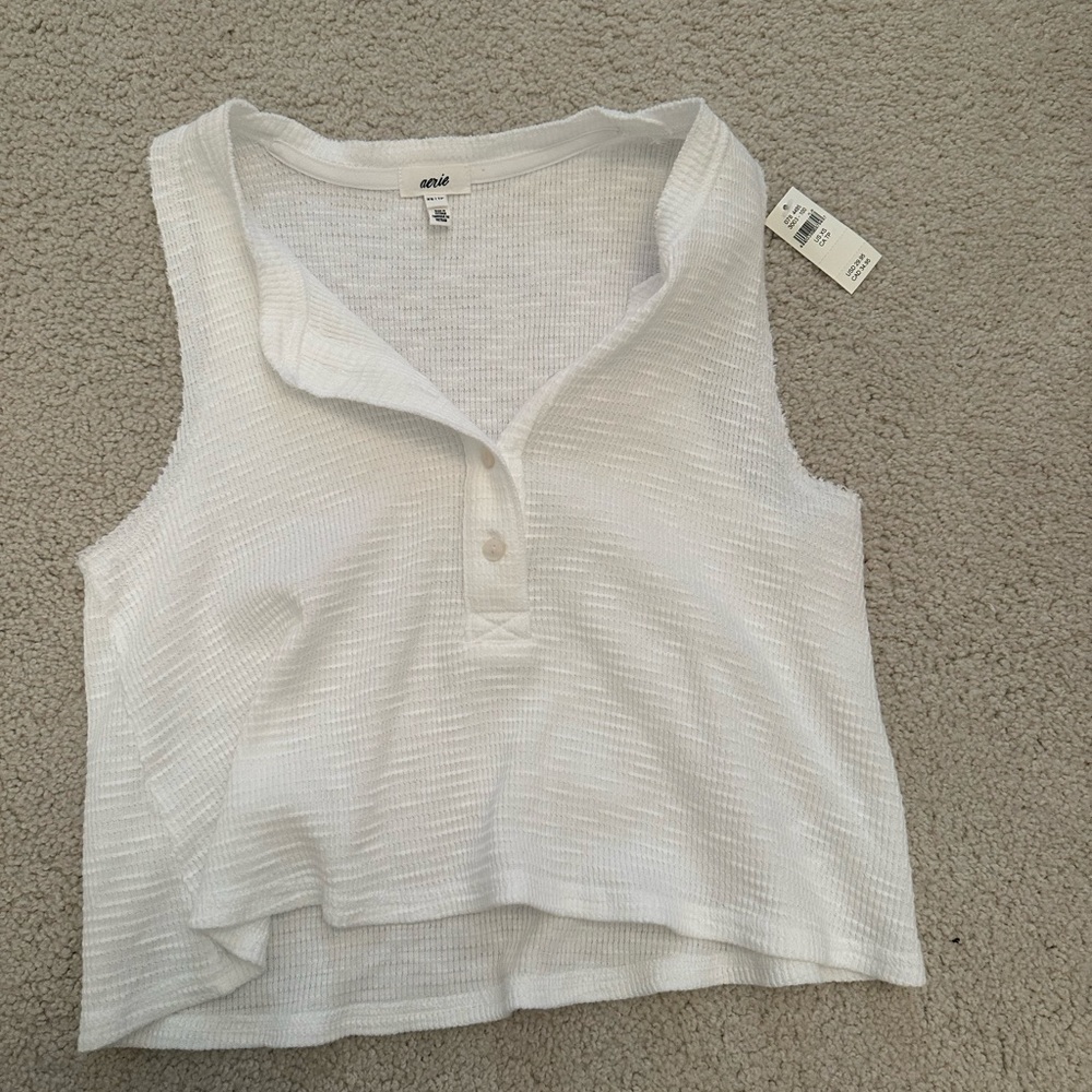 white aerie button up top